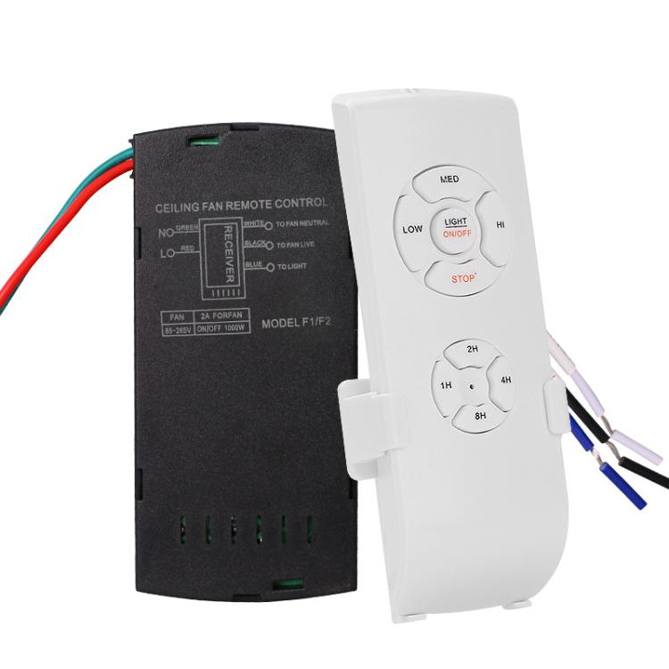 Kit de Control remoto de lámpara de ventilador de techo Universal, temporizador de 85-265V, interruptor de Control inalámbrico, receptor transmisor de velocidad del viento ajustado