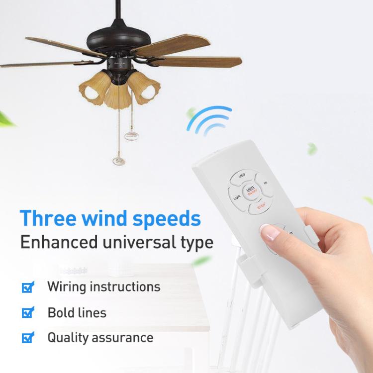 Kit de Control remoto de lámpara de ventilador de techo Universal, temporizador de 85-265V, interruptor de Control inalámbrico, receptor transmisor de velocidad del viento ajustado