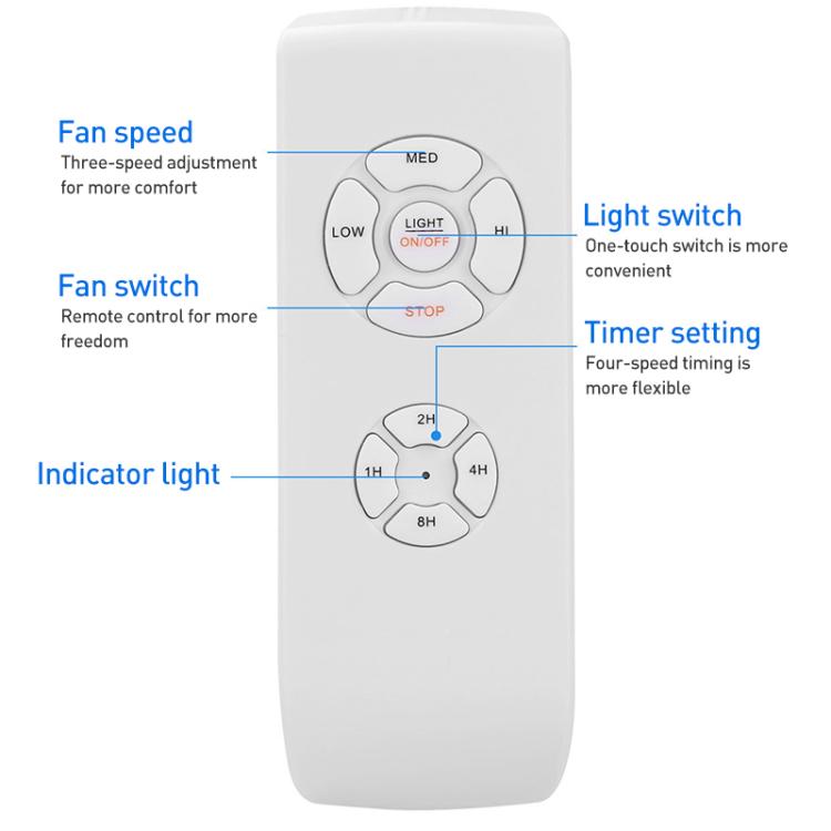 Kit de Control remoto de lámpara de ventilador de techo Universal, temporizador de 85-265V, interruptor de Control inalámbrico, receptor transmisor de velocidad del viento ajustado