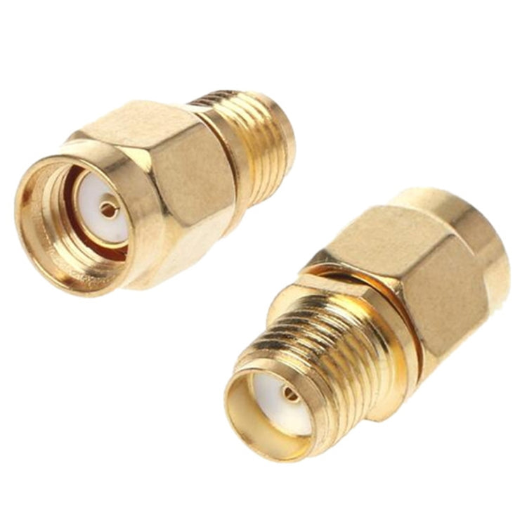 Adaptador recto RP-SMA macho a SMA hembra chapado en oro, Straight RP-SMA Male to SMA Female