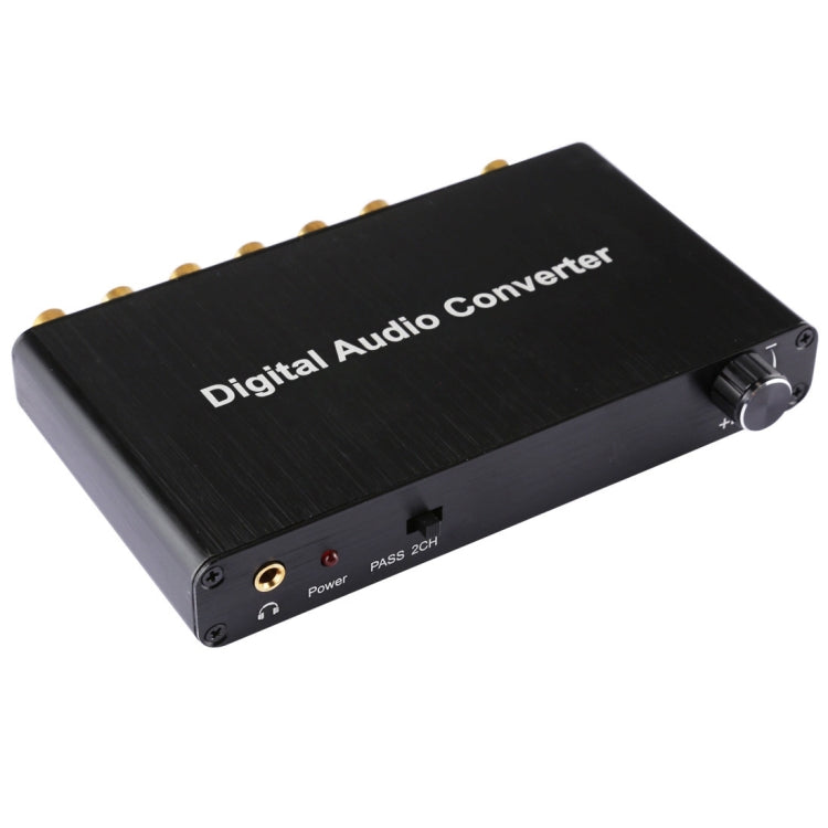 Convertidor Decodificador de Audio Digital de 2 Canales con Toslink Óptico SPDIF Coaxial para Cine en Casa/PS4/PS3/XBOX360, Control de Volumen de Soporte, AC-3, DTS
