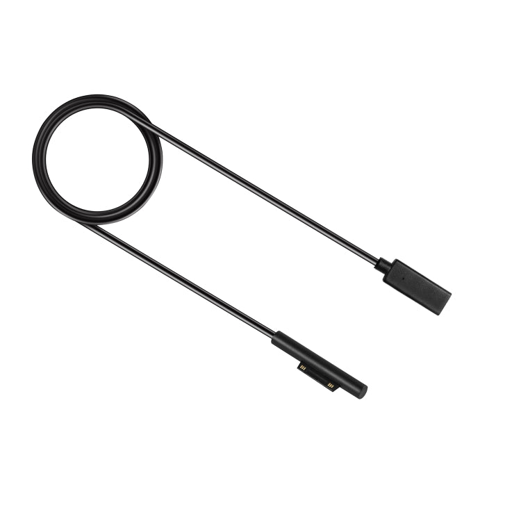 Cable de carga rápida PD para computadora portátil USB-C / Type-C hembra a macho de 6 pines para Microsoft Surface Pro 7/6/5/4/3, longitud del cable: 0,2 m