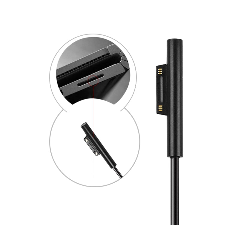 Cable de carga rápida PD para computadora portátil USB-C / Type-C hembra a macho de 6 pines para Microsoft Surface Pro 7/6/5/4/3, longitud del cable: 0,2 m