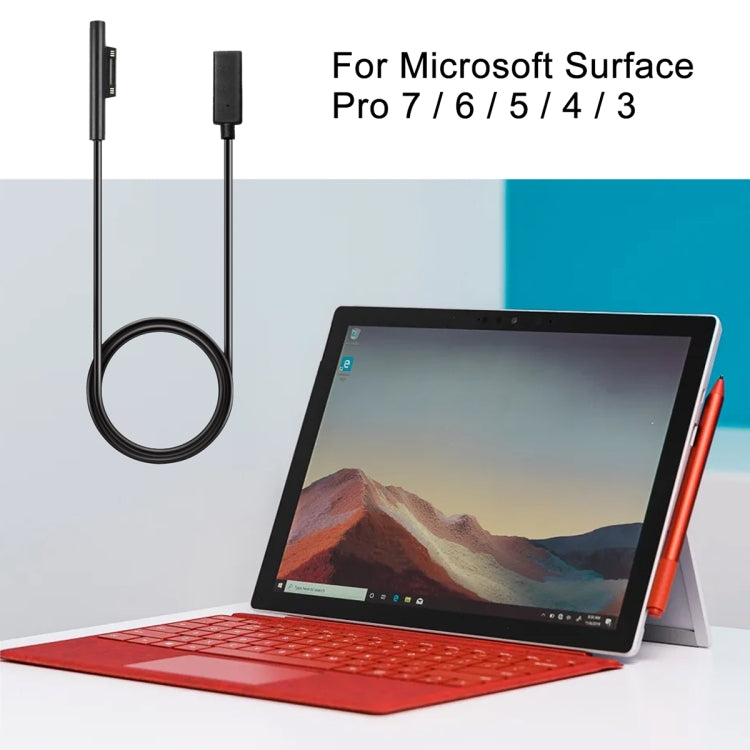 Cable de carga rápida PD para computadora portátil USB-C / Type-C hembra a macho de 6 pines para Microsoft Surface Pro 7/6/5/4/3, longitud del cable: 0,2 m