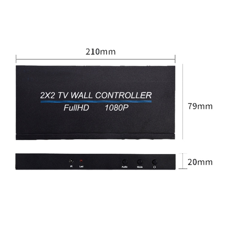 BT14 2X2 HDMI TV Controlador de pared Procesador de empalme multipantalla, Full HD 1080P