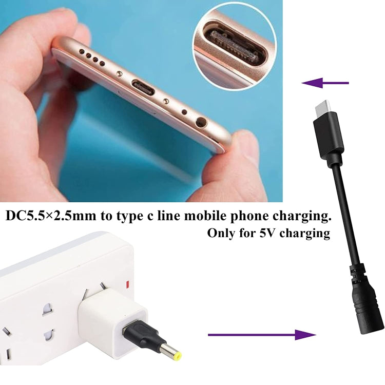 10 Uds. Conector de clavija de alimentación CC macho a USB 2,0 macho de 5,5x2,5mm, 5.5 x 2.5mm