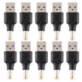10 Uds. Conector de clavija de alimentación CC macho a USB 2,0 macho de 4,8x1,7mm, 4.8 x 1.7mm
