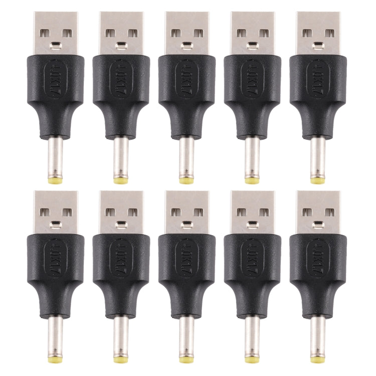 10 Uds. Conector de clavija de alimentación CC macho a USB 2,0 macho de 4,0x1,7mm, 4.0 x 1.7mm Male