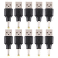 10 Uds. Conector de clavija de alimentación CC macho a USB 2,0 macho de 4,0x1,7mm, 4.0 x 1.7mm Male
