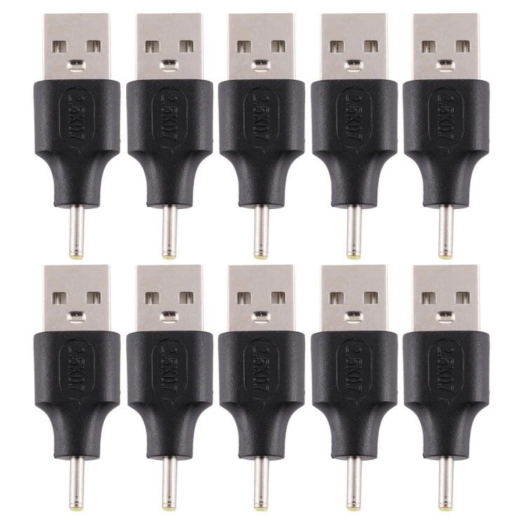 10 Uds. Conector de clavija de alimentación CC macho a USB 2,0 macho de 2,5x0,7mm, 2.5 x 0.7mm