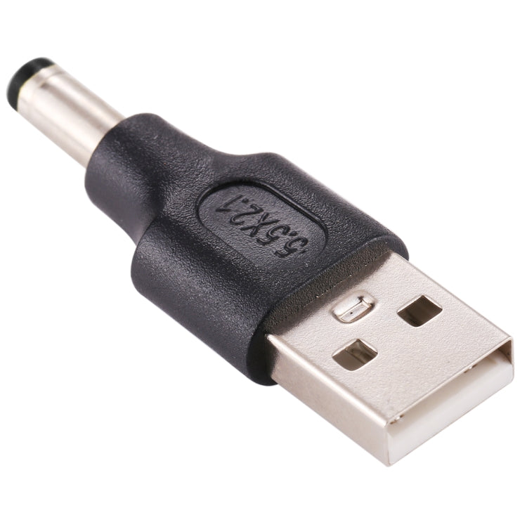 10 Uds. Conector de clavija de alimentación CC macho a USB 2,0 macho de 5,5x2,1mm, 5.5 x 2.1mm
