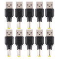 10 Uds. Conector de clavija de alimentación CC macho a USB 2,0 macho de 5,5x1,7mm, 5.5 x 1.7mm