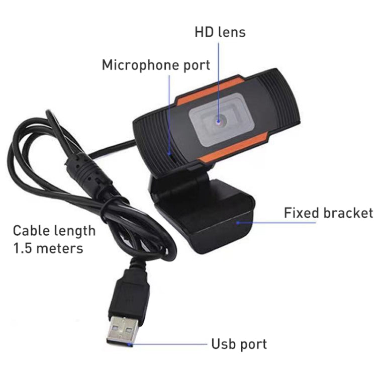 Cámara USB con cámara web de enfoque manual 720P con micrófono