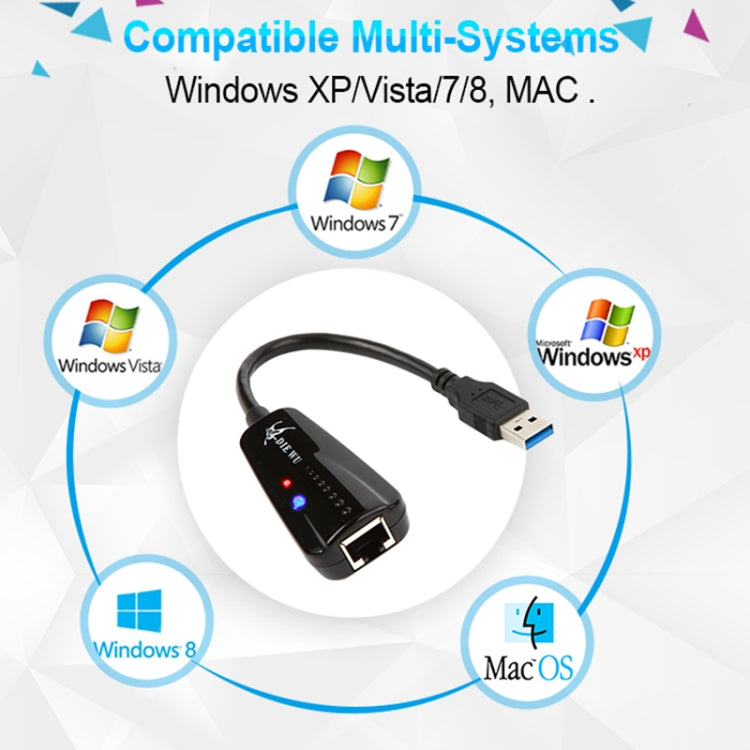 DIE WU TXA042 Realtek 8153 USB 3.0 a Gigabit Ethernet RJ45 LAN 10/100/1000Mbps Adaptador de tarjeta de red, TXA042