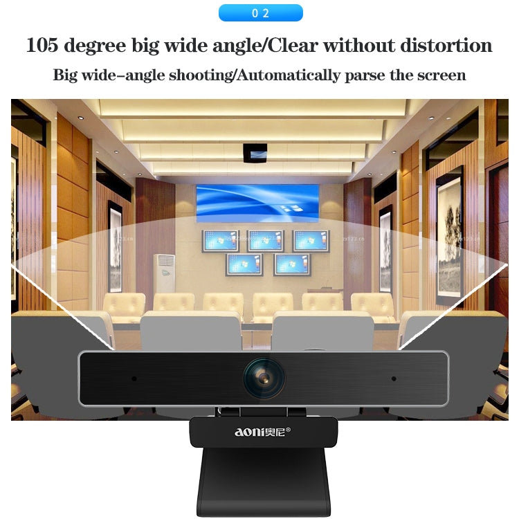 Cámara de computadora inteligente empresarial aoni C90 1080P HD con micrófono, C90