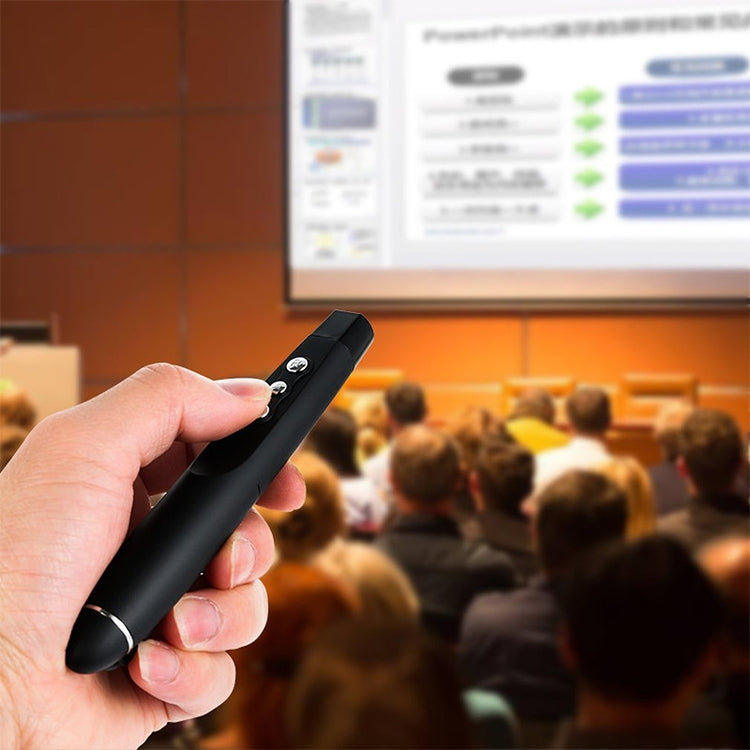 Bolígrafo para pasar páginas de PowerPoint con láser inalámbrico de 2,4 GHz Bolígrafo de proyección de presentación inalámbrico multimedia con receptor USB, distancia de control remoto: 30 m, 30m