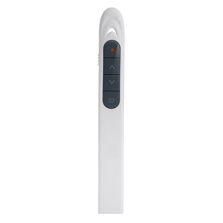 XM930 Bolígrafo láser inalámbrico de 2,4 GHz para pasar páginas de PowerPoint Bolígrafo de proyección de presentación inalámbrico multimedia con receptor USB, compatible con recordatorio de batería baja, distancia de control remoto: 100 m, 100m White  ...