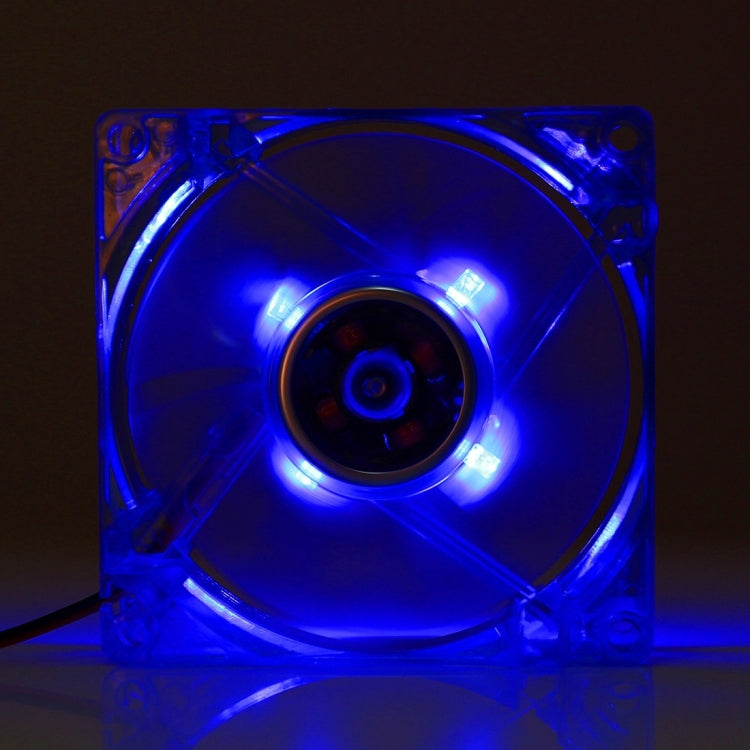 8025 Ventilador de enfriamiento del refrigerador de la caja de la computadora DC 12V 0.18A de 4 pines con luz LED, entrega de color aleatorio, tamaño: 80x80x25 mm, 8025 Red, 8025 Blue, 8025 Green, 8025 Dark Blue