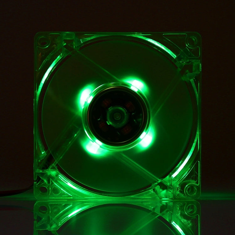 8025 Ventilador de enfriamiento del refrigerador de la caja de la computadora DC 12V 0.18A de 4 pines con luz LED, entrega de color aleatorio, tamaño: 80x80x25 mm, 8025 Red, 8025 Blue, 8025 Green, 8025 Dark Blue
