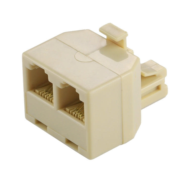 Adaptador de conector extensor de cable de extensión de teléfono de escritorio de puertos duales RJ11, 2 RJ11 Female to RJ11 Male