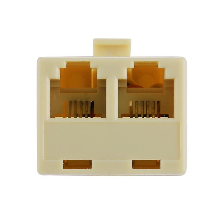 Adaptador de conector extensor de cable de extensión de teléfono de escritorio de puertos duales RJ11, 2 RJ11 Female to RJ11 Male