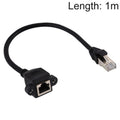 Cable de extensión de bloqueo de tornillo de montaje en panel de red RJ45 hembra a macho CAT6E, longitud: 1 m, Length: 1m
