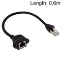 Cable de extensión de bloqueo de tornillo de montaje en panel de red RJ45 hembra a macho CATE5, longitud: 0,6 m, 0.6m