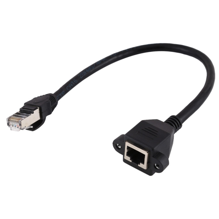 Cable de extensión de bloqueo de tornillo de montaje en panel de red RJ45 hembra a macho CATE5, longitud: 0,6 m, 0.6m