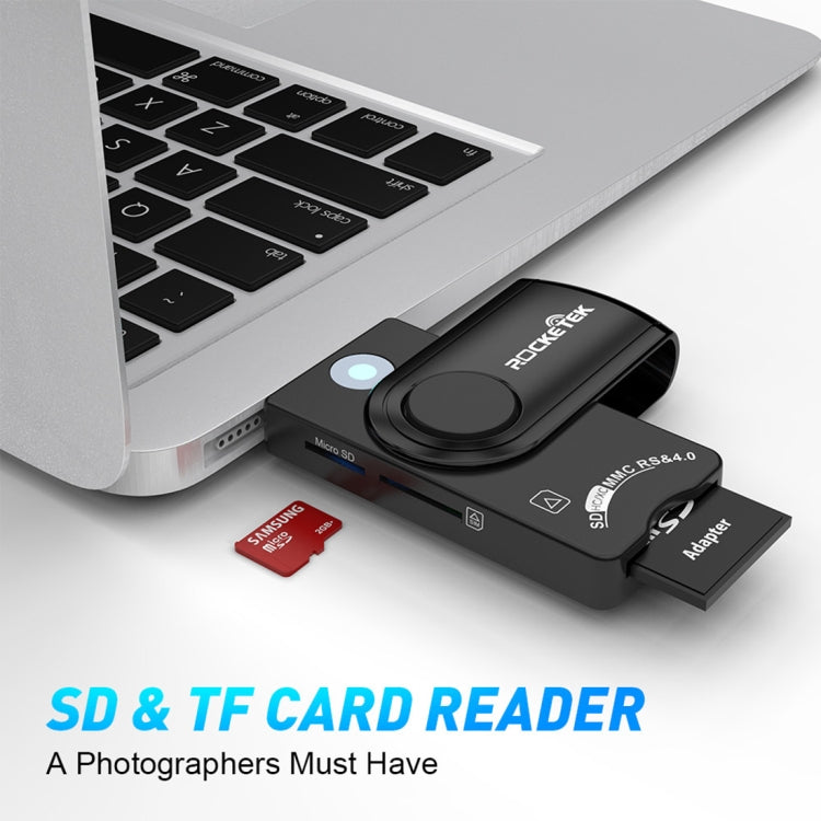 ROCKETEK CR310 USB 3.0 + Tarjeta TF + Tarjeta SD + Tarjeta SIM + Lector de tarjetas multifunción Smart Card, USB 3.0