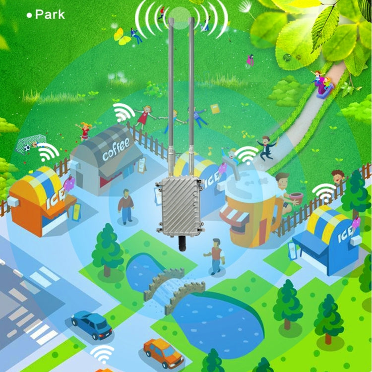 COMFAST CF-WA700 Qualcomm AR9341 Puente de red inalámbrico para exteriores de 300 Mbps/s con antena dual Adaptador POE de 48 V y modo AP/enrutador, función de clasificación, 85 dispositivos conectados sincrónicamente