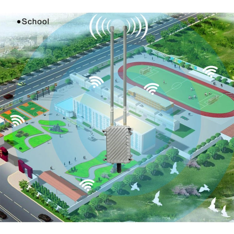 COMFAST CF-WA700 Qualcomm AR9341 Puente de red inalámbrico para exteriores de 300 Mbps/s con antena dual Adaptador POE de 48 V y modo AP/enrutador, función de clasificación, 85 dispositivos conectados sincrónicamente