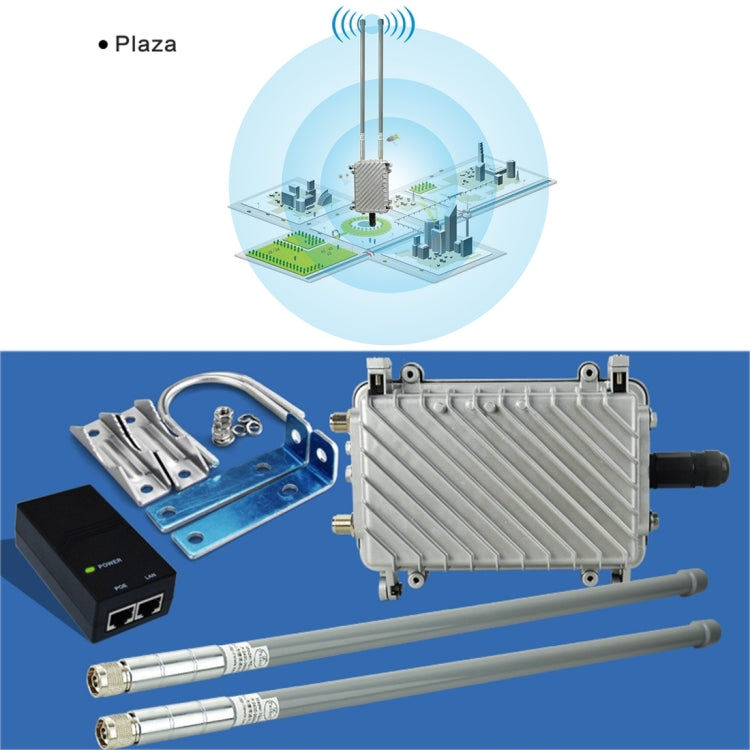 COMFAST CF-WA700 Qualcomm AR9341 Puente de red inalámbrico para exteriores de 300 Mbps/s con antena dual Adaptador POE de 48 V y modo AP/enrutador, función de clasificación, 85 dispositivos conectados sincrónicamente