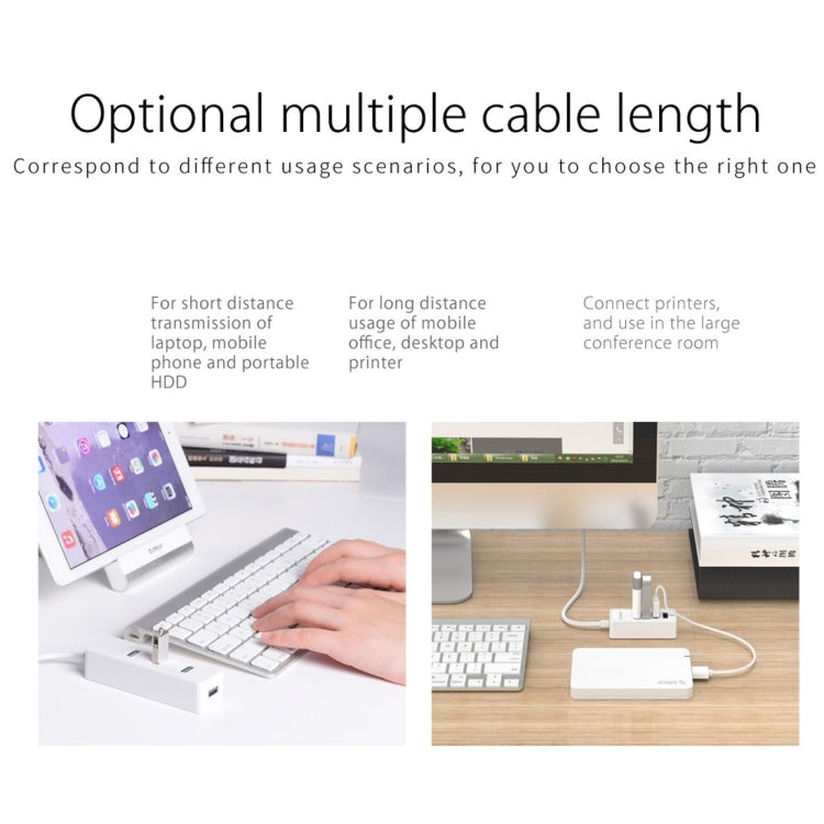 ORICO W5P-U2-100 HUB de escritorio USB 2.0 con fuente de alimentación de cable micro USB de 100 cm, W5P-U2-100 Black, W5P-U2-100 White