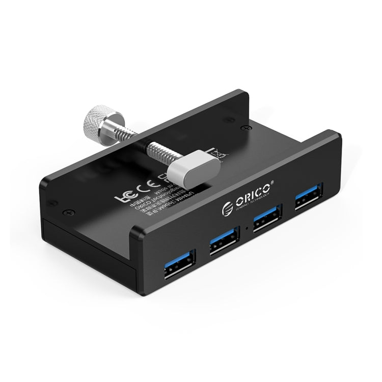 ORICO MH4PU HUB tipo clip USB 3.0 de 4 puertos de aleación de aluminio con cable USB de 1 m, rango de ancho del clip: 10-32 mm (negro), MH4PU(Black), MH4PU(Silver)