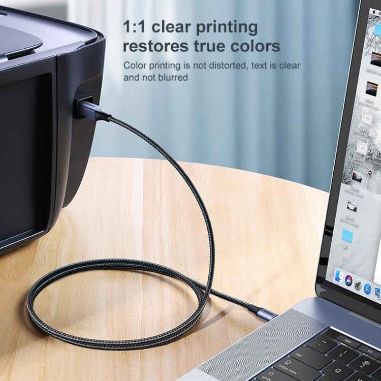 Cable de datos de conexión trenzado de nailon para impresora Ugreen Type-C / USB-C a Type-B, longitud: 1,5 m, Length: 1.5m
