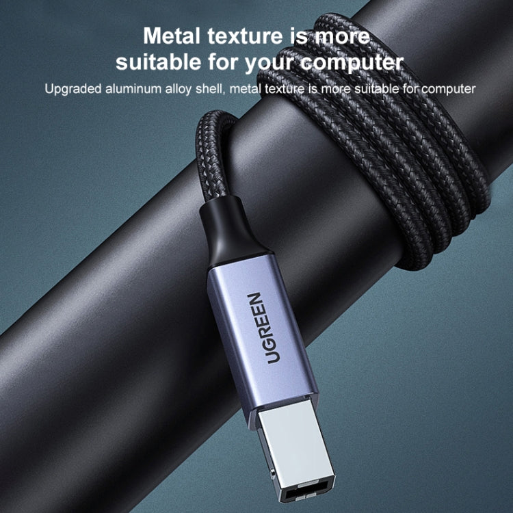 Cable de datos de conexión trenzado de nailon para impresora Ugreen Type-C / USB-C a Type-B, longitud: 1,5 m, Length: 1.5m