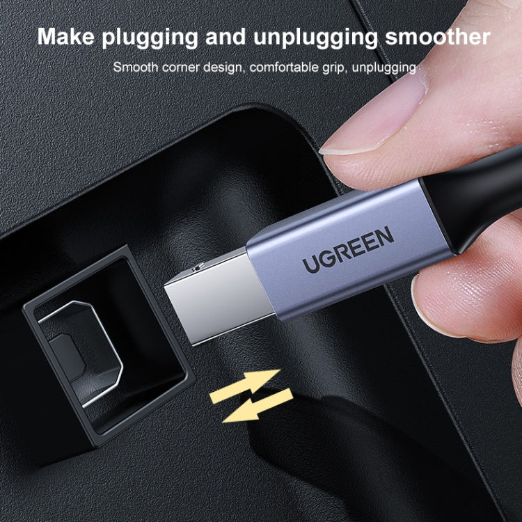 Cable de datos de conexión trenzado de nailon para impresora Ugreen Type-C / USB-C a Type-B, longitud: 3 m, Length: 3m