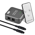 Conmutador 3x1 de audio óptico digital EMK SPDIF/TosLink con controlador IR