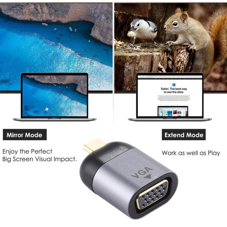 Adaptador tipo C macho a VGA DB15P hembra