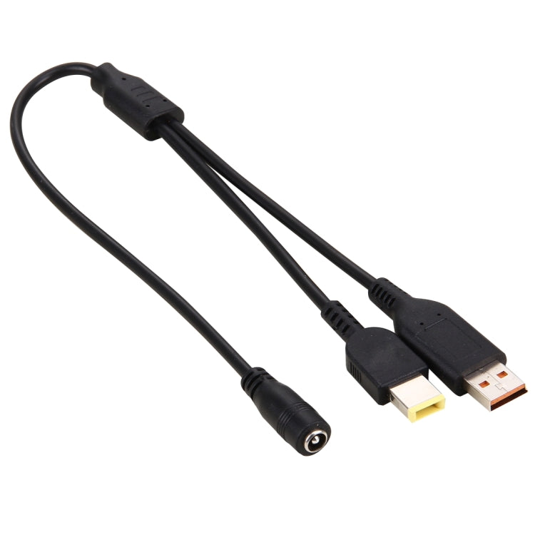 Cable adaptador de corriente de interfaces macho de 5,5 x 2,1 mm hembra a Lenovo YOGA 3 y Big Square (primera generación) para computadora portátil Lenovo, longitud: aproximadamente 30 cm, X1 Yoga 2018/2017 & T570/T470/T470s
