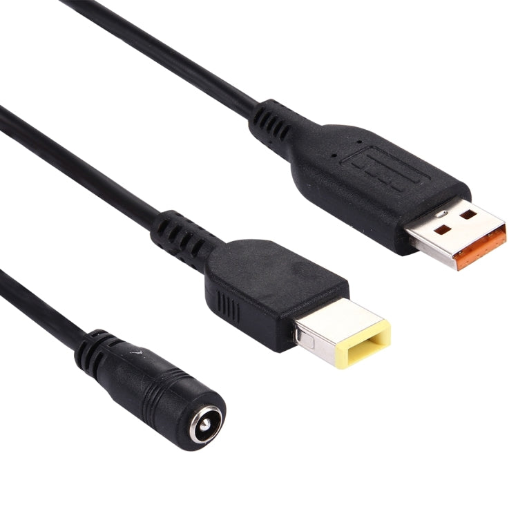 Cable adaptador de corriente de interfaces macho de 5,5 x 2,1 mm hembra a Lenovo YOGA 3 y Big Square (primera generación) para computadora portátil Lenovo, longitud: aproximadamente 30 cm, X1 Yoga 2018/2017 & T570/T470/T470s