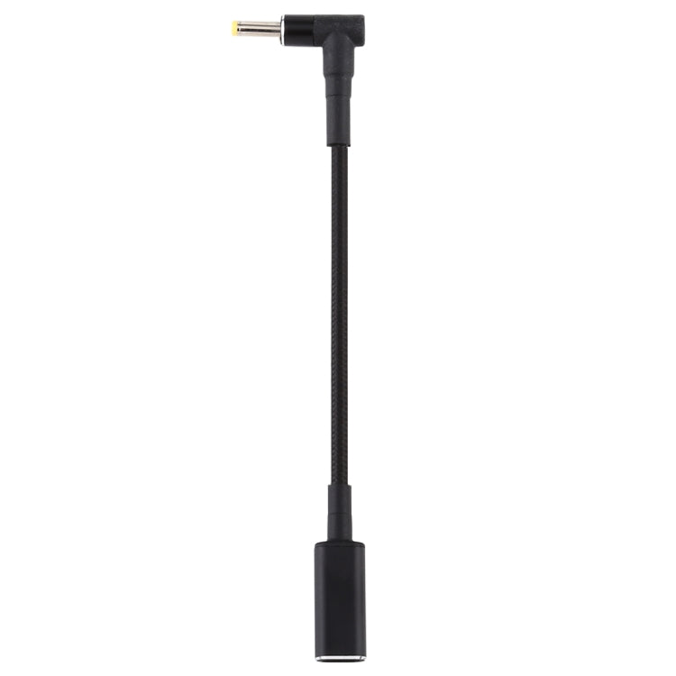 Cable trenzado de nailon adaptador de codo de 4,0 x 1,7 mm a USB-C / tipo C
