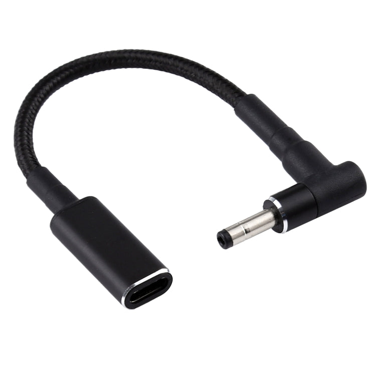 PD 100W 18.5-20V 4.0 x 1.35mm Codo a Adaptador USB-C / Tipo-C Cable trenzado de nailon