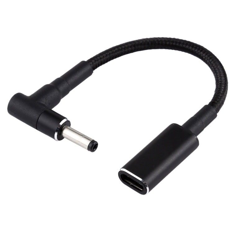 PD 100W 18.5-20V 4.0 x 1.35mm Codo a Adaptador USB-C / Tipo-C Cable trenzado de nailon