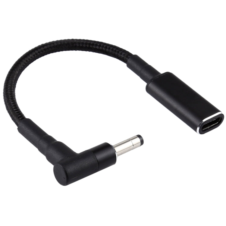 PD 100W 18.5-20V 4.0 x 1.35mm Codo a Adaptador USB-C / Tipo-C Cable trenzado de nailon