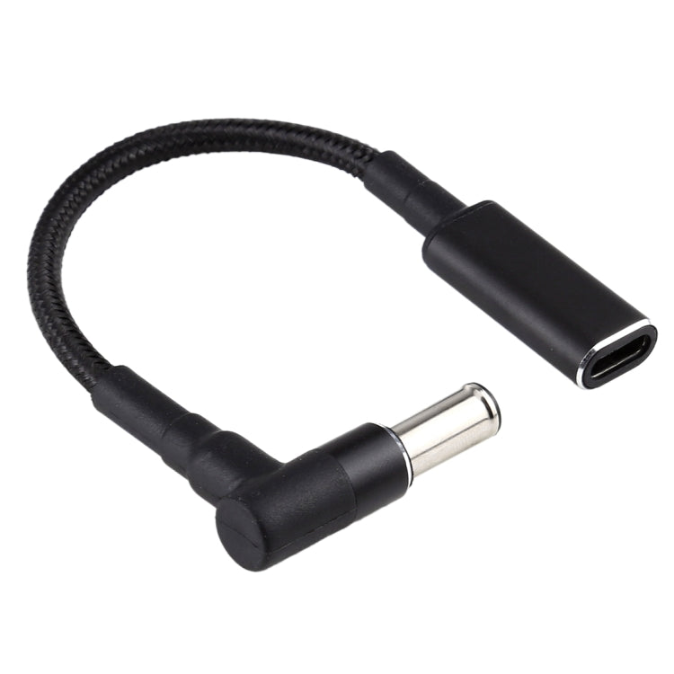 Cable trenzado de nailon adaptador de codo a USB-C/tipo-C de 6,0 x 1,4 mm