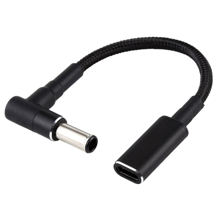 Cable trenzado de nailon adaptador de codo a USB-C/tipo-C de 6,0 x 1,4 mm