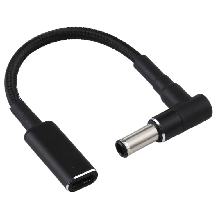 Cable trenzado de nailon adaptador de codo a USB-C/tipo-C de 6,0 x 1,4 mm