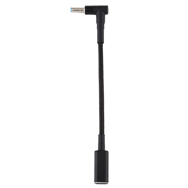 PD 100W 18,5-20V 4,5 x 0,6 mm Codo a USB-C / Adaptador tipo C Cable trenzado de nailon para HP, 4.5 x 0.6mm