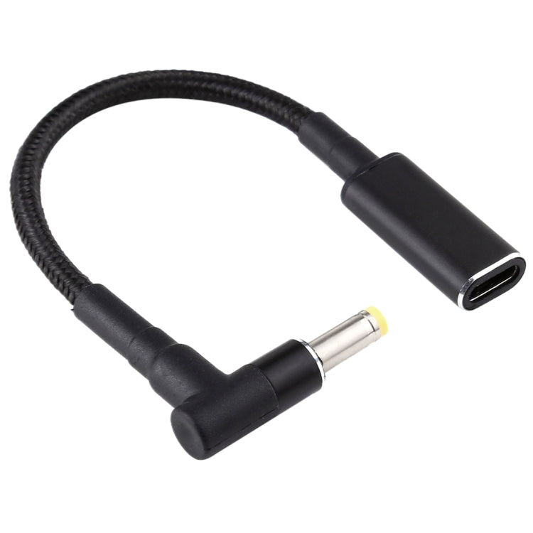 PD 100W 18,5-20V 4,8 x 1,7 mm Codo a USB-C / Adaptador tipo C Cable trenzado de nailon